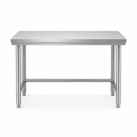 Table de travail / plan de travail en acier inoxydable sur mesure 1500-1800 mm, à un seul niveau, soudée, pour cuisine de restaurant et préparation alimentaire