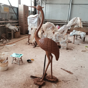 Statue de <span class=keywords><strong>grue</strong></span> et de héron en bronze grandeur nature, best-seller, sur mesure, pour usage extérieur - Product Image 4
