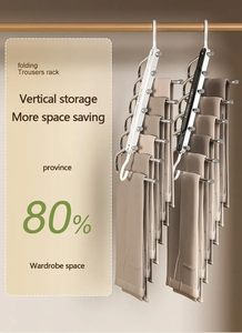Wardrobe Clothes Hanging Multilayer Space Saving <b>Plastic</b> Laundry Closet Rack Folding Cloth Hanger - Product Image 2