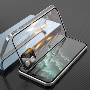 चुंबकीय टेम्पर्ड ग्लास डबल पक्षीय फोन के मामले में बकसुआ ताला फोन कैमरा कवर स्क्रीन रक्षा के लिए <span class=keywords><strong>iPhone</strong></span> 12 13 14 प्रो अधिकतम - Product Image 1