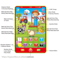 Ordinateur portable et tablette éducatifs en plastique EPT de 7 pouces pour enfants de 2 à 4 ans avec contenu anglais sur le thème de la ferme