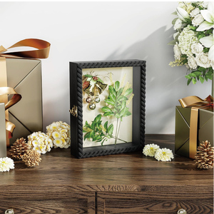 Grande boîte <span class=keywords><strong>à</strong></span> souvenirs en bois écologique faite <span class=keywords><strong>à</strong></span> la main avec cadre, logo personnalisé, pour hommage commémoratif, 10 points adhésifs DIY, pour table ou mur - Product Image 2