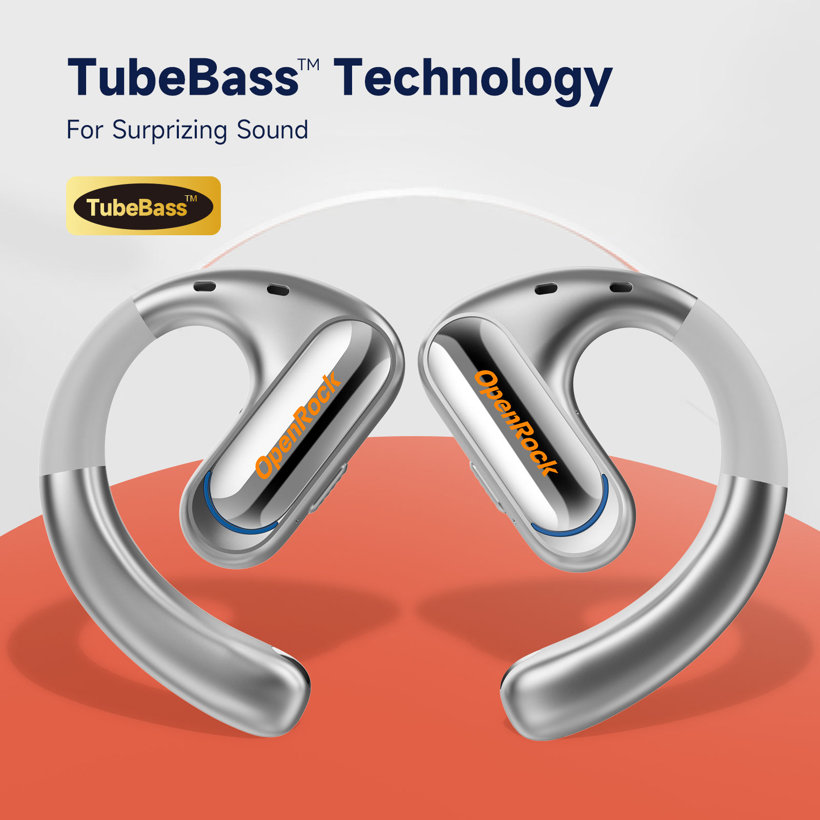 ORANGLES OpenRock Open-Ear Wireless Earbuds | Ear Hook Design, Long Battery Life, Secure Fit, Bluetooth (Silver) - elegant presentation - exhibiting components - Image 6 of 6 | ideal for home | Discount on OpenRock Open-Ear Wireless Earbuds | Ear Hook Design, Long Battery Life, Secure Fit, Bluetooth (Silver) Virginia | Free Shipping ORANGLES