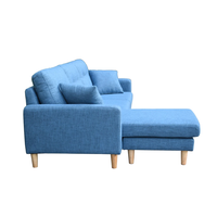 Modernes Ecksofa-Set mit Ottoman, 3-Sitzer, Holzrahmen, Stoffbezug, Modulares Design, Konvertierbar, Langlebig