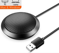 Microphone de haut-parleur de conférence USB de bureau 360 degrés avec haut-parleur micro d'ordinateur à condensateur omnidirectionnel pour PC portable