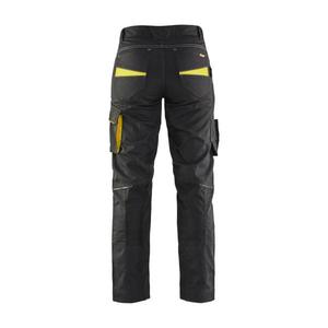 BLAKLADER - 719513309933C46 Women's Service <b>trousers</b> with <b>stretch</b> <b>Black</b>/Yellow - EAN 7330509647141 WORK <b>TROUSERS</b> - Product Image 2