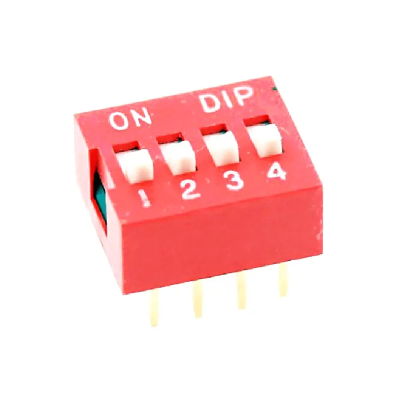 Red Dial Switch DS-01 DS-02 DS-03 DS-04 DS-05 DS-06 Bit 2.54mm Flat Dial Code Dial Switch