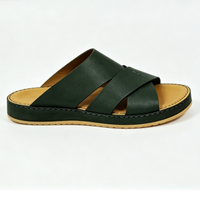 Sandales arabes pour hommes en cuir de veau véritable, faites à la main - Respirantes, légères, confortables, antidérapantes, résistantes à l'usure pour l'été