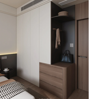 Armoire modulaire en bois minimaliste et moderne : écologique, sans poignées, multifonctionnelle et gain de place, design en bois massif.