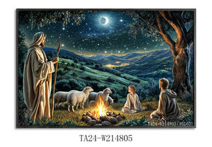 Virgin Mary Wall LEDライトペインティングタイマー付きライトアップキャンバスウォールアート写真リビングルームウォールデコレーション - Product Image 4