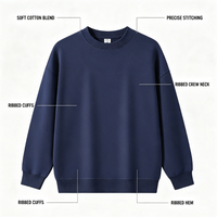 Sweat-shirt ample à épaules tombantes pour homme, style rétro américain, couleur unie, manches longues, doux, vente en gros