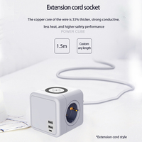 Multiprise sans fil USB-A/C UE avec 3 prises et 2 ports USB-C à charge rapide, courant nominal 16A