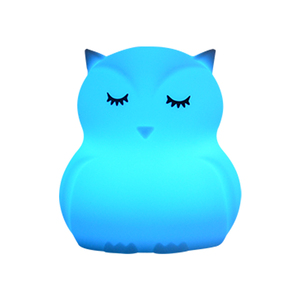 Veilleuse en silicone alimentée par pile CR2032, changement de couleur RVB, toucher doux, forme de hibou 3D, base LED, mini lampe de table pour enfants, cadeau - Product Image 2