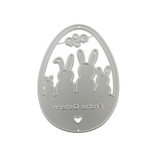 Benutzerdefinierte Osterhasen-Eier Metall-Stanzformen Frohe Ostern Kaninchen Schneidewerkzeuge für Scrapbooking Kartenherstellung DIY Papierbasteln - Product Image 2