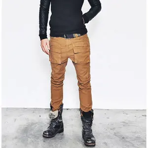 时尚时髦的半宽松男士修身棉质骑车裤货运裤