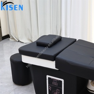 KISEN Luxury Beauty Salon Thai Massage Wash Hair Shampoo Bed with Water Circulation and Steamer Head Spa Bed With <b>LED</b> <b>Light</b> - Product Image 3