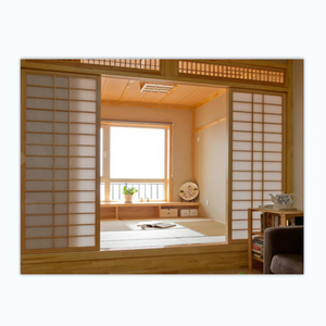 Porte coulissante en bois massif de style japonais en noyer, camphrier et pin, design d'intérieur moderne et de haute qualité chinoise - Product Image 1