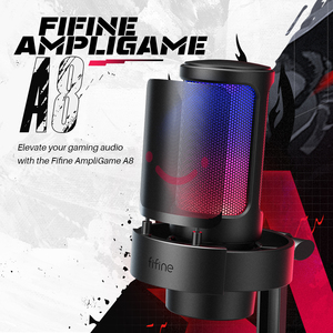 Microphone de jeu <span class=keywords><strong>Fifine</strong></span> <span class=keywords><strong>A8</strong></span>, microphone USB à condensateur, microphone de podcast professionnel, microphone de jeu RGB - Product Image 2
