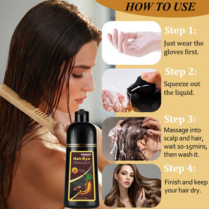 Tùy Chỉnh Nhân Sâm Đen Dầu Gội Bán Vĩnh Viễn Nhân Sâm Thảo Dược Thuốc Nhuộm Tóc Dầu Gội Đầu Cho Phụ Nữ Người Đàn Ông Hữu Cơ Rửa Đen Thuốc Nhuộm Tóc - Product Image 4