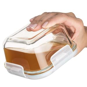 Nouveau design hermétique couvercle <span class=keywords><strong>verre</strong></span> récipient alimentaire <span class=keywords><strong>micro</strong></span>-ondable cadeau Borosil boîte à déjeuner - Product Image 2