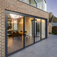 Portes coulissantes pour la maison, revêtement poudré, anti-effraction, à rupture de pont thermique, design moderne, porte coulissante en aluminium
