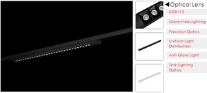 4-<b>Wire</b> 3-Phase Aluminum Modern Track <b>LED</b> Linear <b>Light</b> CRI80 110LM/W Grill UGR<13 3500K Warm White 50000 Hours Supermarket - Product Image 3