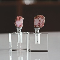 Bouteilles de parfum d'agate gemme faites à la main de 2ml Bouteille de parfum carrée en cristal de pierre naturelle de quartz