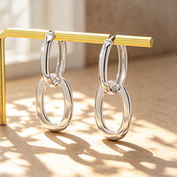 Nouvelles boucles d'oreilles pendantes simples en argent massif pour femme, bijoux en argent sterling 925 pour fille