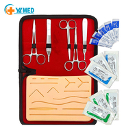 Kit d'entraînement à la suture pour les écoles de médecine, ensemble de peau artificielle et d'outils en acier inoxydable avec 17 pièces pour l'enseignement chirurgical CE/ISO