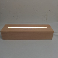 Base de lampe en bois USB Led affichage 3D veilleuse ronde ovale supports de lampe en bois pour la décoration de plaque acrylique
