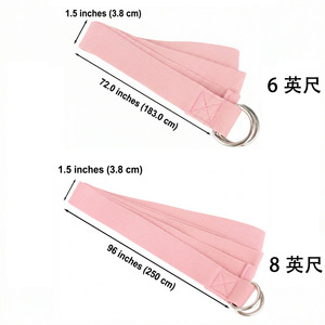 Yoga Strap Cotton Polyester Durable Stretching Rope With Metal D Ring For Yoga Flexibility Training Unisex - Product Image 4