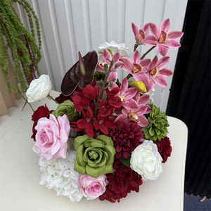 Arreglo <span class=keywords><strong>de</strong></span> Flores Artificiales Estilo Natural para Boda, Color Borgoña, Diseño 2026, Centro <span class=keywords><strong>de</strong></span> <span class=keywords><strong>Mesa</strong></span> con Flores <span class=keywords><strong>de</strong></span> Anturio para Eventos - Product Image 2