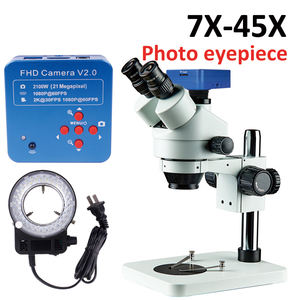 SMD価格ランプ10x45xグローバルダークフィールドツールメーカースタンドカメラ21mp三眼ステレオラマン学生病理学顕微鏡 - Product Image 4
