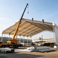 Tente en alliage d'aluminium en forme de A 30x60m, structure préfabriquée pour événements, bureau moderne, appartement, entrepôt, atelier, usine