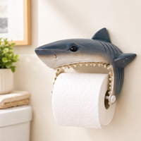 Porte-papier toilette en résine personnalisé en forme de requin, pieuvre, tortue, décorations créatives en résine pour la salle de bain