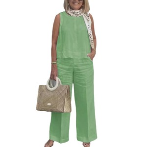 <span class=keywords><strong>Traje</strong></span> <span class=keywords><strong>de</strong></span> Verano 2026, Nuevo Estilo, Sin Mangas, Color Sólido, Algodón y <span class=keywords><strong>Lino</strong></span> - Product Image 5