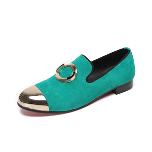 NA625 <strong>Embroidered</strong> <strong>Velvet</strong> <strong>Loafers</strong> Branded <strong>Loafers</strong> Men Metal Buckle Wedding and Party <strong>Velvet</strong> <strong>Loafers</strong> Men's Shoes - Product Image 2