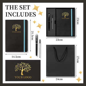 Coffret cadeau de luxe avec stylo Cadeaux de Noël Logo personnalisé <span class=keywords><strong>Carnet</strong></span> de notes en cuir végétalien PU <span class=keywords><strong>format</strong></span> <span class=keywords><strong>A5</strong></span> - Product Image 3