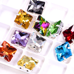 Tất cả các màu sắc may-on Rhinestone 6mm 8mm 10mm 12mm 14mm điểm trở lại công chúa vuông thủy tinh pha lê Fancy đá cho tự làm - Product Image 2