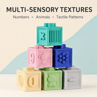 Bloques de Construcción para Niños Pequeños de 2 a 4 Años, Juego de Bloques Educativos de Plástico Masticable, Producto Popular Transfronterizo