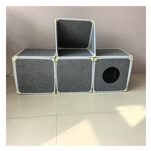 <span class=keywords><strong>Cave</strong></span> et tente pour chat en feutre extensible à faire soi-même, design modulaire, amovible, lavable, structure de jeu pour animaux de compagnie - Product Image 4