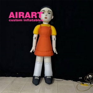 Oyun parti dekorasyon şişme sevimli kız modeli, şişme kız bebek maskot reklam balonu - Product Image 5