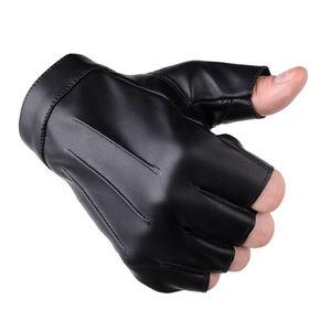Classic <b>Half</b> Finger Leather Gloves Three Vertical Seams Comfortable Non <b>Slip</b> Easy Clean for Motorcycling Shooting Daily Wear - Product Image 6