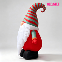 Gnome de Noël gonflable géant personnalisé, grand gnome gonflable debout avec chapeau rayé pour la décoration de centres commerciaux, de cours et d'événements festifs