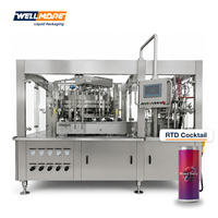Ligne de mise en conserve automatique de cocktails pour usine de boissons, machine de remplissage et de sertissage isobare de canettes CO2 400 CPM, 12 oz, 16 oz