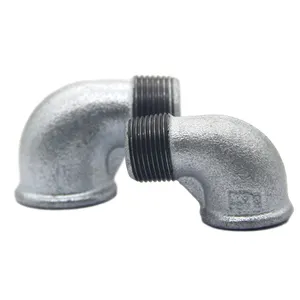 Equal and reducing M&F elbows NPT BSP DIN hot dipped galvanized malleable iron pipe fitting