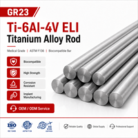 Barre en alliage de titane de qualité médicale GR23 Ti-6Al-4V ELI, conforme à la norme ASTM F136, biocompatible, pour la fabrication d'implants chirurgicaux