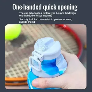 Botella de agua de camuflaje duradera, taza plegable de silicona portátil, tetera deportiva de granada de mano de 500ml - Product Image 2