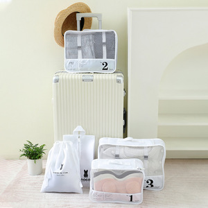 Travel Organizer Bag Clothing <b>Storage</b> Bags With Mesh Pockets For Trip Packing <b>Clothes</b> Underwear And Shoes Divider Set - Product Image 3