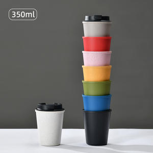 Grenz überschreitende europäische amerikanische doppels chichtige Plastik kaffeetasse Tragbare Mini-Mode Einfaches Design Thermal Party Office Cup - Product Image 2